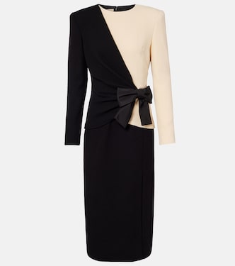 Silk-trimmed virgin wool midi dress | Valentino