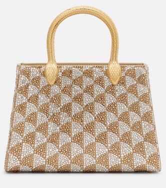Serpentine Duo Small embellished suede tote bag | Bvlgari