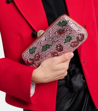 Carry Secrets Cherryfic embellished clutch in pink - Valentino