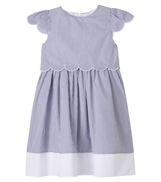 Scalloped striped cotton dress | Patachou