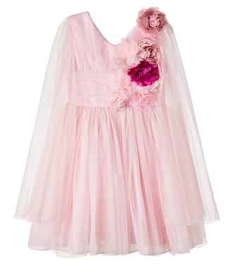 Floral-appliqué tulle dress | Patachou