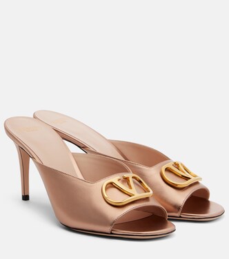 VLogo metallic leather mules | Valentino Garavani