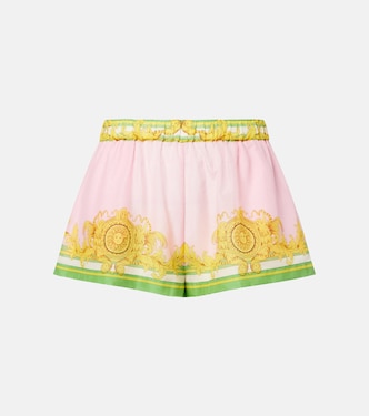 Printed cotton and silk voile shorts | Versace