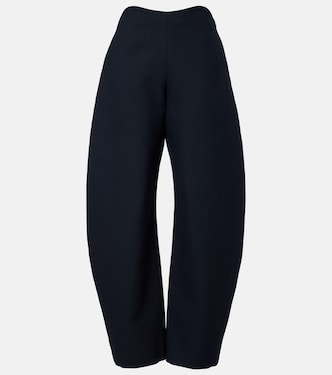 Round wool crepe barrel-leg pants  | Alaïa