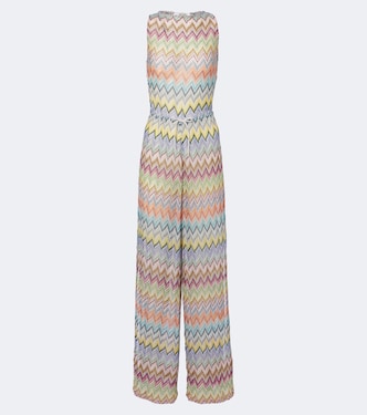 Zigzag open-back lamé jumpsuit | Missoni