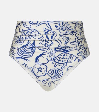 Teya ruched printed bikini bottoms | Simkhai