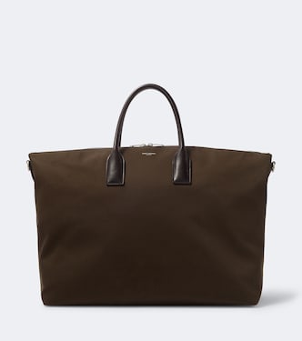 Leather-trimmed canvas tote bag | Saint Laurent