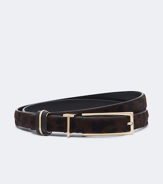 Cinturón de pelo estampado con piel | Tom Ford