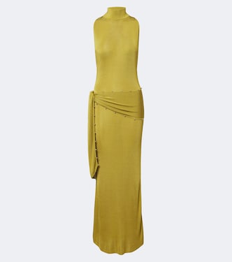 Vestido largo adornado con cinturón | De La Vali