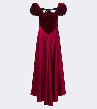 Midikleid aus Seidensatin und Samt | Rodarte