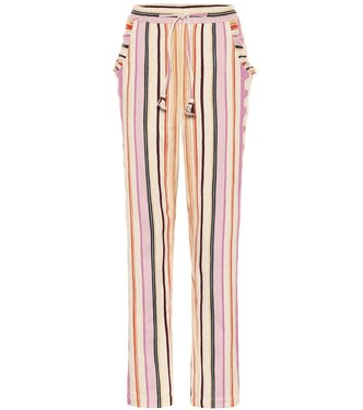 Pantalon rayé Powlandi en coton et lin | Isabel Marant
