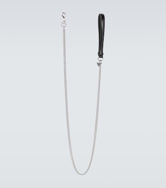 Metal and leather pet leash | Prada