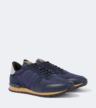 Rockrunner suede-trimmed sneakers | Valentino Garavani