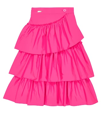 Gonna a balze in popeline di cotone | Monnalisa