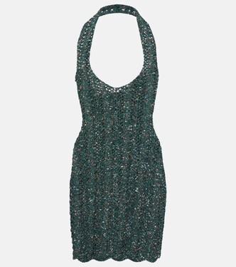 Sequined mesh minidress | Saint Laurent