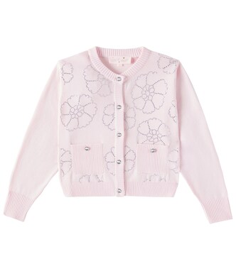 Crystal-embellished floral cotton cardigan | Tutu Du Monde