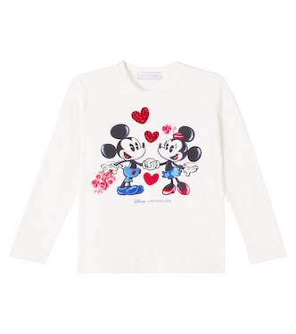 x Disney® embellished cotton-blend T-shirt | Monnalisa
