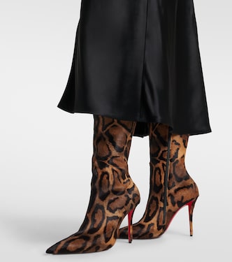 Miss Z 100 calf hair knee-high boots in brown - Christian