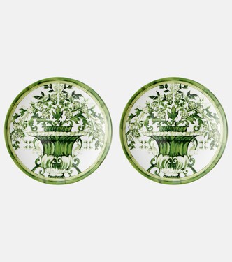 Verde Maiolica set of 2 dessert plates | Dolce&Gabbana Casa
