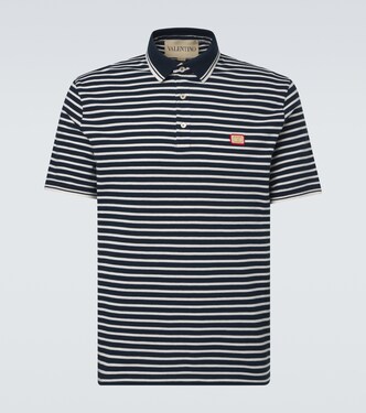 VLogo striped cotton polo shirt | Valentino