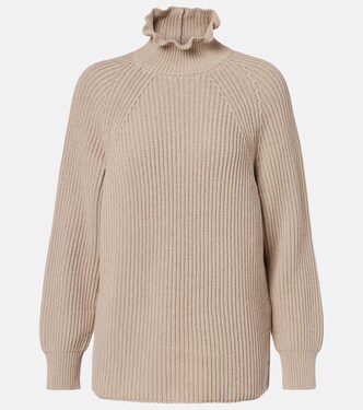 Camino ruffled cotton turtleneck sweater | Max Mara
