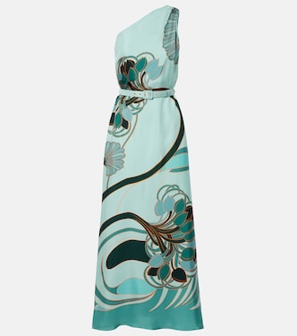 Abito lungo Roy in seta con stampa | La DoubleJ