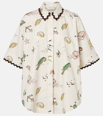 Printed oversized cotton shirt | Alémais