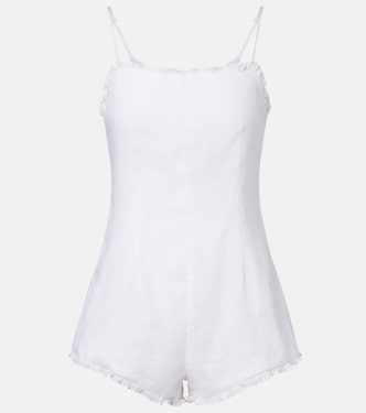 Florence ruffled linen romper  | Posse