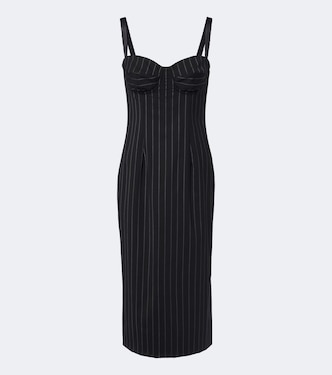 Pinstriped wool and silk bustier dress | Dolce&Gabbana