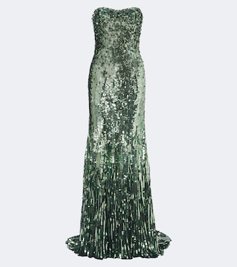 Kimi sequined strapless gown | Jenny Packham