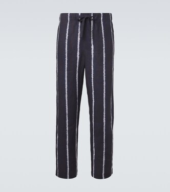 Striped linen wide-leg pants | Commas