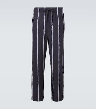 Striped linen wide-leg pants | Commas