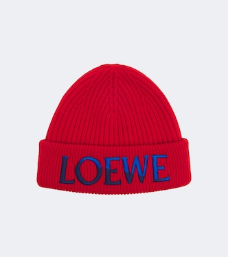 Embroidered ribbed-knit wool beanie | Loewe