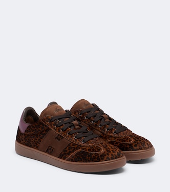 H647 leopard-print calf hair sneakers | Hogan