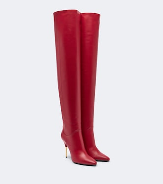 Deboot leather over-the-knee boots | Valentino Garavani