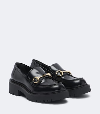 Rhody Horsebit leather platform loafers | Gucci