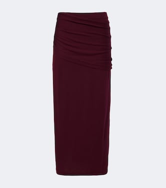 Wilma ruched wool maxi skirt | Staud