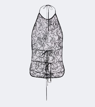 Sequined halterneck lace top | The Attico