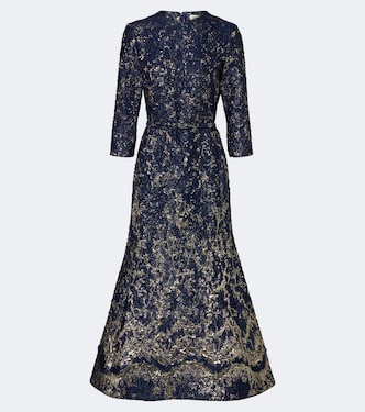 Claravelle belted jacquard cocktail dress | Simkhai