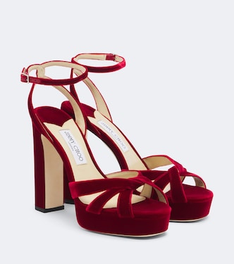 Sandalias con plataforma Kove de terciopelo | Jimmy Choo
