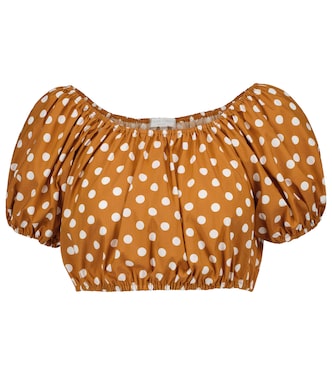 Polka-dot cotton-blend crop top | Caroline Constas
