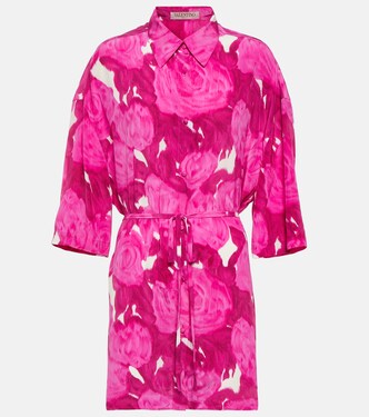 Belted floral silk shirt dress | Valentino