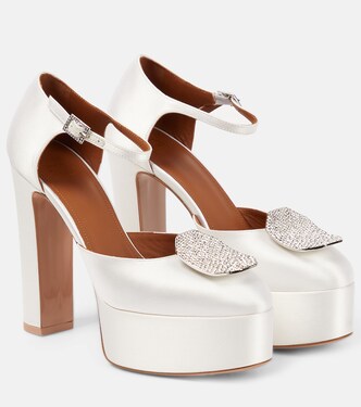 Terra embellished satin platform pumps | Malone Souliers