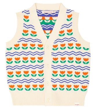 Flowers cotton and wool vest | Tinycottons