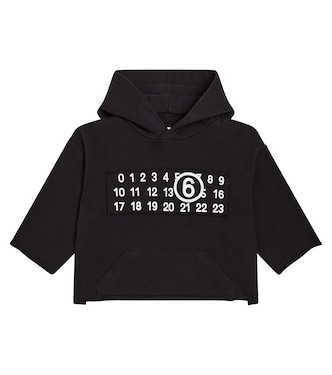 Cropped cotton jersey hoodie | MM6 Maison Margiela Kids