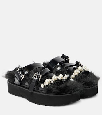 Embellished leather platform sandals | Simone Rocha