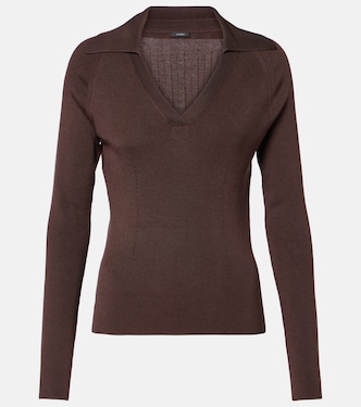 Ribbed-knit polo sweater | Joseph