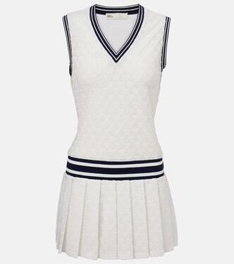 Pleated terry jacquard tennis dress | Tory Burch