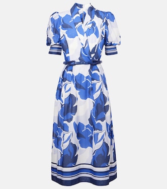 Vestido midi Paros de algodón floral | Rebecca Vallance