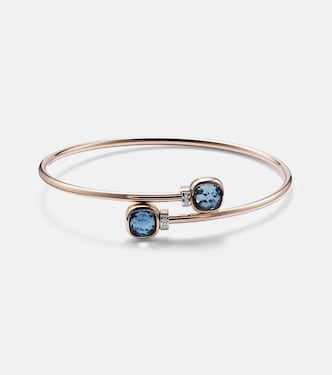 Nudo 18kt gold bangle with topazes and diamonds | Pomellato